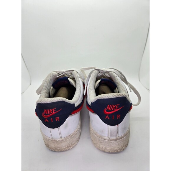 Nike Air Force 1 07 LV8 Chenille Swoosh Shoes Mens 7 White Leather Retro Sneaker main image 5